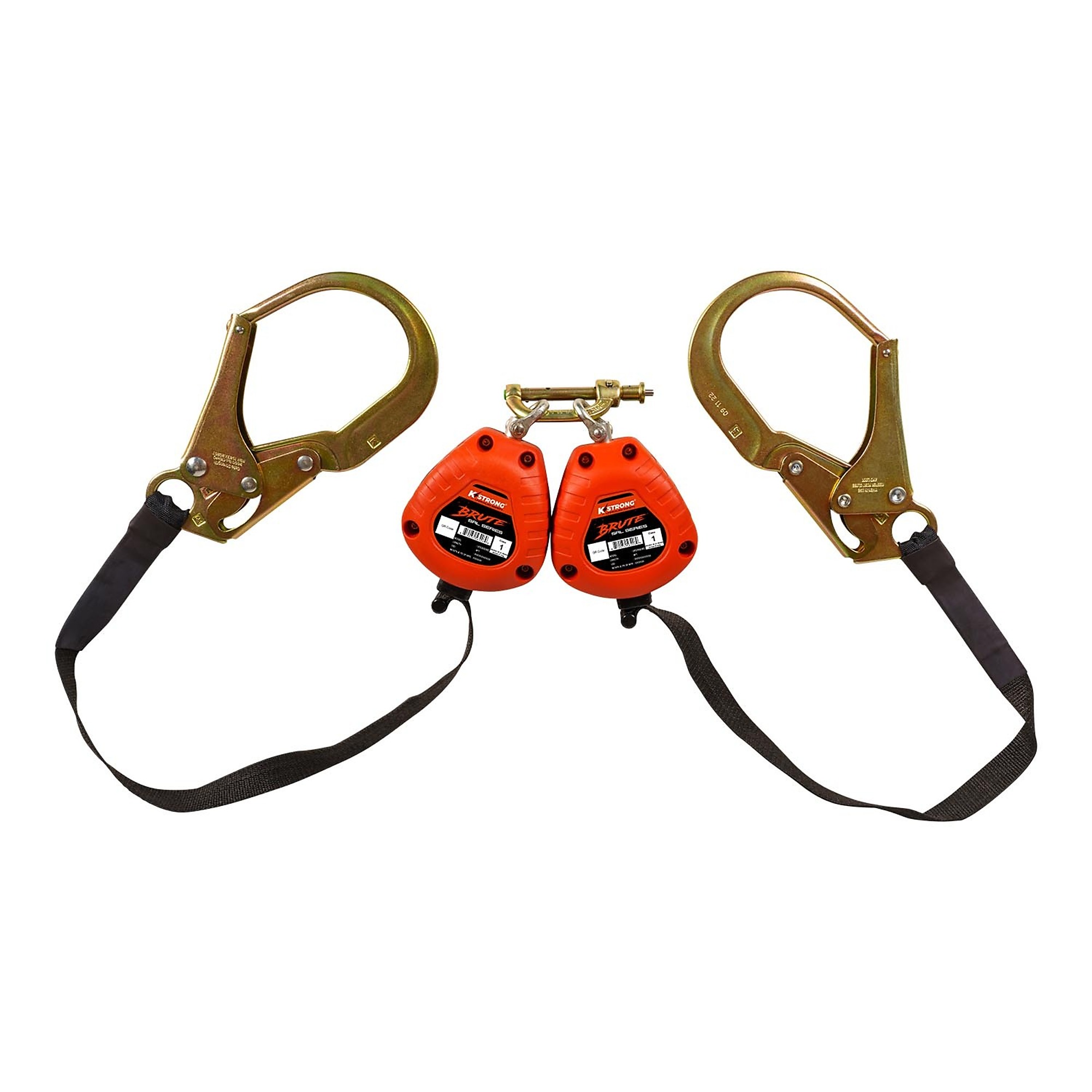 KStrong Brute Dual 9ft. SRL — Hi-Abrasion Resistant Webbing, Forged Rebar Hooks, Dorsal Connector, ANSI, Model# UFS359206D